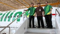 Ini pesawat baru yang pertama, ada 7 lagi yang akan datang, kata CEO Citilink, Albert Burhan saat penyambutan A320 di Hanggar GMF, Komplek Bandara Soekarno-Hatta di Tangerang, Selasa (1/3/2016). Ardan Ardhi Chandra/detikFinance.