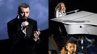 Sam Smith, The Weeknd dan Lady Gaga turut memeriahkan Oscar 2016. Kevin Winter/Getty Images/detikFoto.