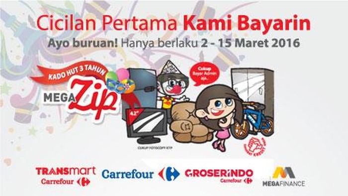 Transmart Carrefour Tawarkan Kemudahan Mencicil Belanja Lewat Mega Zip