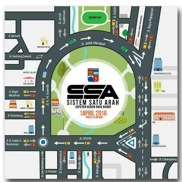 Minggu ini, Jalan Sekitar Istana Bogor Diuji Coba Jadi Satu Arah