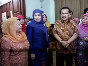 Khofifah Temui Gubernur Jatim Minta Restu Harlah ke-70 Muslimat NU di Malang