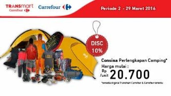 Transmart Carrefour Tawarkan Promo Perlengkapan Berkemah