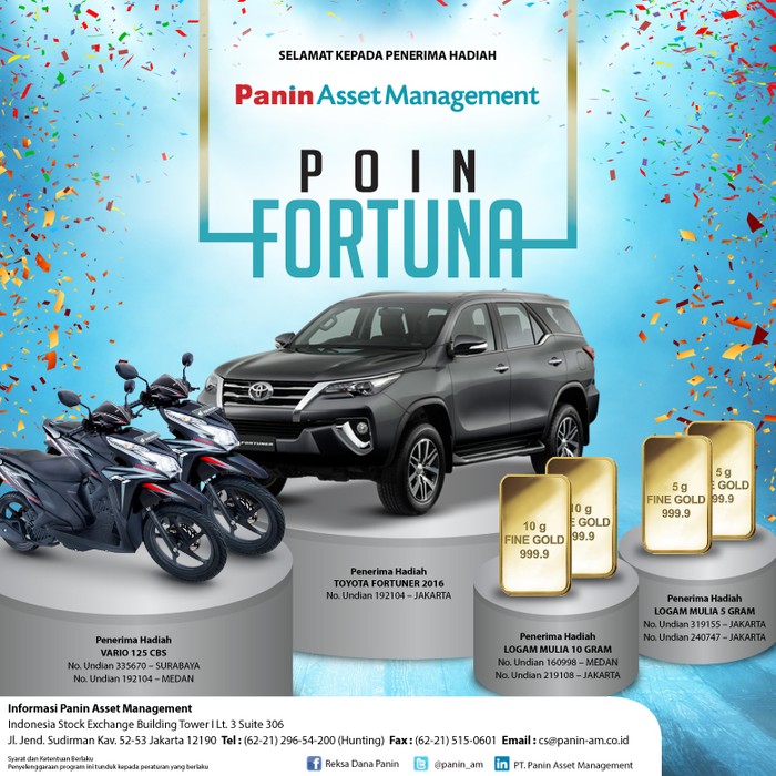 Siapakah Pemenang Panin Asset Management Poin Fortuna?