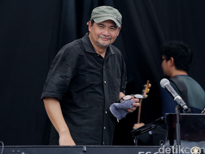 Idang Rasjidi di Java Jazz Festival 2016 hari ketiga yang digelar di JIExpo Kemayoran, Jakpus.