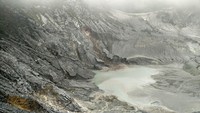 Foto: Salah satu kawah yang di Gunung Tangkuban Perahu. Saat itu kabut tebal mulai menyelimuti (Wahyu/detikTravel)