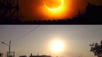 Meme ini menggambarkan bagaimana netizen membayangkan bisa pamer foto gerhana yang apik, apa daya hasilnya tidak sesuai keinginan. Foto: Internet