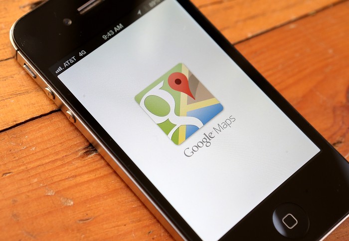 FAIRFAX, CA - DECEMBER 13:  The Google Maps app is seen on an Apple iPhone 4S on December 13, 2012 in Fairfax, California. Three months after Apple removed the popular Google Maps from its operating system to replace it with its own mapping software, a Google Maps app has been added to the iTunes store. Apple Maps were widely panned in tech reviews and among customers, the fallout resulting in the dismissal of the top executive in charge of Apples mobile operating system. (Photo by Justin Sullivan/Getty Images)