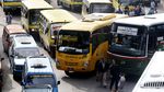 Bus Sekolah Angkut Penumpang di Terminal Kampung Rambutan