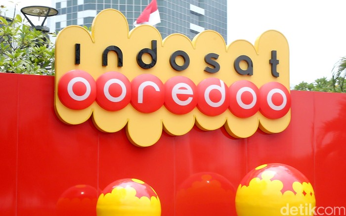 Logo Indosat Ooredoo. Foto: Ari Saputra Logo Indosat Ooredoo. Foto: Ari Saputra