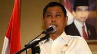Menteri Perhubungan Ignasius Jonan memberikan sambutan.