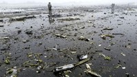 Kondisi pesawat jenis Boeing 737-800 itu hancur berkeping-keping. Stringer/Reuters/detikFoto.