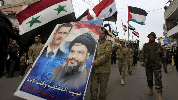 President Bashar al-Assad and Hezbollah leader Sayyed Hassan Nasrallah 