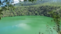Danau Tolire Besar dianggap berhubungan dengan Danau Tolire Kecil. Legendanya, Danau Tolire Besar adalah desa yang dikutuk karena ada bapak yang melakukan hubungan incest dengan anaknya (Fitraya/detikTravel)