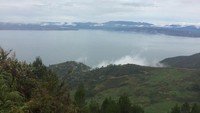 Panatapan Huta Ginjang berlokasi di Kecamatan Muara, Tapanuli Utara, Sumatera Utara. Sebenarnya mirip seperti bukit dengan ketinggian 100 mdpl, dengan posisi langsung menghadap Danau Toba (Afif/detikTravel)