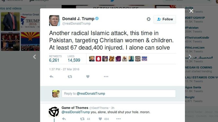 Berkicau Soal Bom Pakistan, Trump: Saya Bisa Menyelesaikannya Sendiri