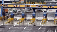 Kondisi gerbang Tol Kebon Bawang, Jumat (1/4/2016).