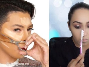 Gunting Hingga Sikat Gigi, 5 Alat Aneh yang Digunakan untuk Contouring
