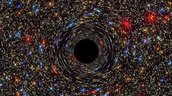 1. Lubang Hitam terbentuk ketika bintang ukuran masif mati karena tarikan gravitasinya sendiri. Bisa juga terjadi akibat dua bintang melebur satu sama lain untuk kemudian melepaskan energi yang masif. Beberapa Lubang Hitam sangat besar dengan diameter jutaan kilometer. Tapi ada juga yang ukurannya jauh lebih kecil (Foto: NASA, ESA, D Coe, J Anderson, R. van der Marel, STScI)