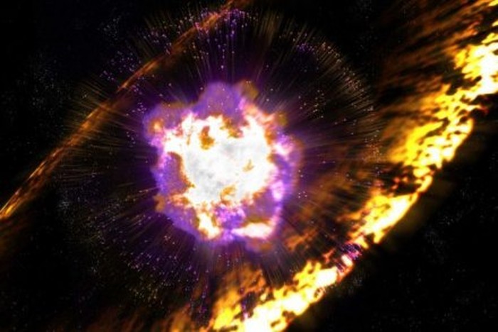 Supernova (ledakan bintang terbesar) kemungkinan meningkatkan sinar kosmik yang masuk ke Bumi sebanyak 15%. (Foto: Greg Stewart SLAC National Accelerator Laboratory) (Credit: ABC licensed)