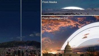 Kalau cincin Saturnus mengelilingi bumi, begini kira kira penampakannya. Foto: Buzzfeed