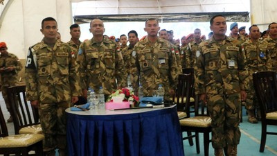 Prajurit TNI Peringati HUT TNI AU di Lebanon