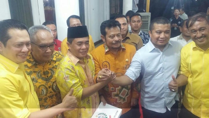Jelang Munaslub, Syahrul Yasin Jamu Akom dan Bamsoet di Rumah Dinasnya