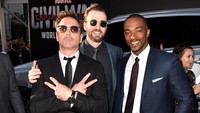 Anthony Mackie yang berperan sebagai Falcon juga hadir. Kevin Winter/Getty Images/detikFoto.