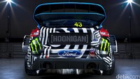 Mobil reli Ken Block ini akan bertanding di ajang FIA World Rallycross musim 2016 pertama kali di akhir pekan ini. Seri akhir pekan ini akan berlangsung di Montelegre, Portugal. Foto: Ford Performance