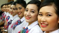 Para pramugari Lion Air usai bersolek.