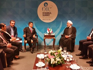 Bertemu Rouhani, JK Ajak Iran Selesaikan Konflik di Palestina