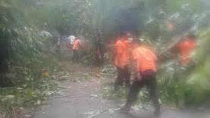 Tebing Setinggi 30 Meter Longsor Putus Akses Dua Desa