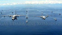 Selain kapal perang, unsur udara Pesawat Patroli Maritim Angkatan Laut juga turut berpartisipasi dalam latihan tersebut. Istimewa/dok Puspen TNI.