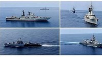 Puluhan kapal perang asing melaksanakan “Sea Phase” latihan bersama tahap laut dengan kapal perang TNI Angkatan Laut yang dilaksanakan di Perairan Padang dan Kepulauan Mentawai. Istimewa/dok Puspen TNI.