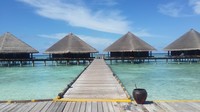 Water bungalow di Pulau Adaaran. Meski tidak menginap, wisatawan bisa tetap berkunjung ke pulau ini (Iie Rahayu/detikTravel)