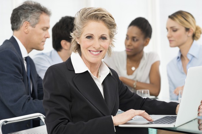 Mature Businesswoman Using Laptop