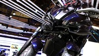 Motor roda tiga itu tampil sporty dan bergaya maskulin. Foto: Yamaha