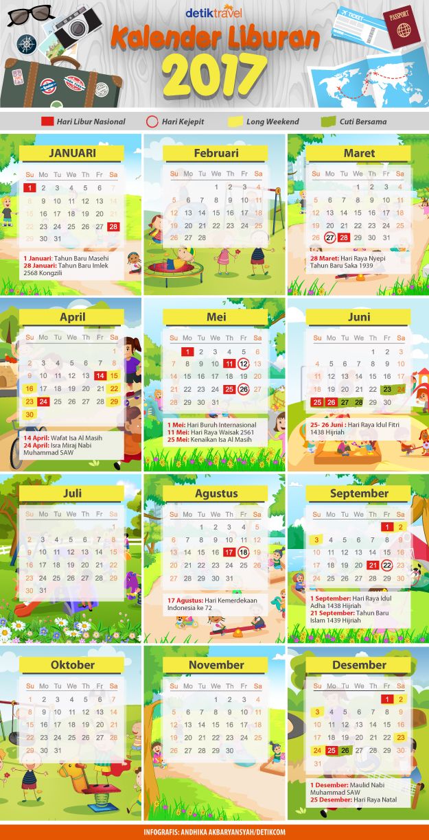 Sebarkan! Ini Dia Kalender Liburan Tahun 2017