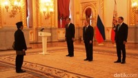 Penyerahan surat kepercayaan kepada Putin dilakukan di Istana Presiden Rusia di Kremlin, Moskow, pada Rabu (20/4/2016) pukul 14.00 waktu setempat. (Dokumentasi KBRI Moskow).