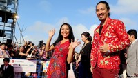Arina Mocca hadir bersama Hiroaki Kato di red carpet yang digelar pada Kamis (21/4/2016).