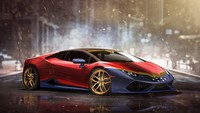 Putri dari Amazon cocok mengendarai sebuah mobil yang lincah seperti Lamborghini Huracán. Huracan tampil dengan desain yang sama dengan kostum Wonder Woman yakni merah dan biru. Foto: Carwow UK