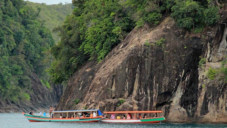 Pulau Sironjong Kecil yang jadi spot cliff jumping di Mandeh (Randy/detikTravel) Pulau Sironjong Kecil yang jadi spot cliff jumping di Mandeh (Randy/detikTravel)