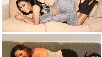 Badan dan bokong seksi milik Nicky Minaj saat dibandingkan milik Barber.  Foto: instagram/celestebarber