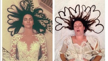Kocak! Meniru gaya foto Kendal Jenner. Foto: instagram/celestebarber