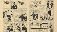 Dua halaman kisah petualangan Tintin dari seri berjudul King Ottokars Sceptre juga terjual dengan harga Rp 15 miliar.  Foto: Guardian