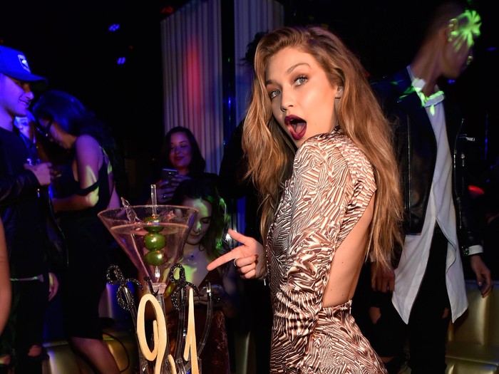 LAS VEGAS, NV - APRIL 30:  Model Gigi Hadid celebrates her 21st birthday at Intrigue Nightclub at Wynn Las Vegas on April 30, 2016 in Las Vegas, Nevada.  (Photo by David Becker/Getty Images for Wynn Las Vegas)