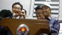 Menpora bersama Presiden The Association for International Sports for All (TAFISA), JU-Ho Chang melakukan konfrensi pers terkait jelang pelaksanaan Tafisa 2016 di Jakarta.