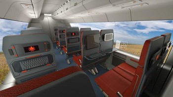 Ini adalah konsep hyperloop yang diajukan oleh desainer Argo Design yang berbasis di Texas. Tampak bagian dalamnya untuk penumpang. Foto: Argo Design