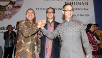 Dalam Rapat Umum Pemegang Saham (RUPS) yang digelar hari ini, disepakati 40% dari perolehan laba tersebut bakal dimanfaatkan sebagai dividen tunai yang akan dibagikan kepada pemegang saham. PT Semen Indonesia Tbk (SMGR) mencatatkan perolehan laba sebesar Rp 4,52 triliun tahun lalu.