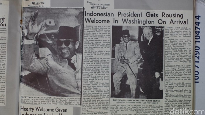 Kliping Koran Kunjungan Sukarno ke AS pada 1956