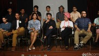 Mereka akan membuat konser kolaborasi bertajuk Anniversary Collaboration di JCC pada 6 September mendatang. Pool/Gus Mun/detikFoto